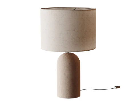 Emna Concrete and Linen Table Lamp 3D Model
