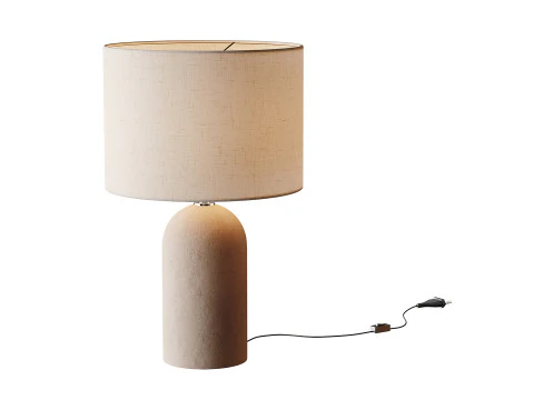 Emna Concrete and Linen Table Lamp 3D Model