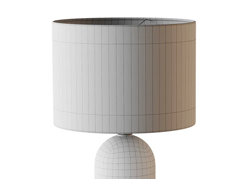 Emna Concrete and Linen Table Lamp 3D Model