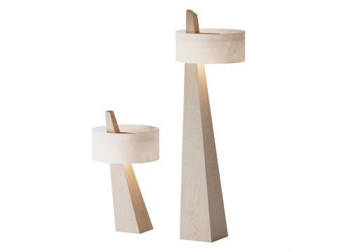 Lampu Lantai dan Meja Model 3D