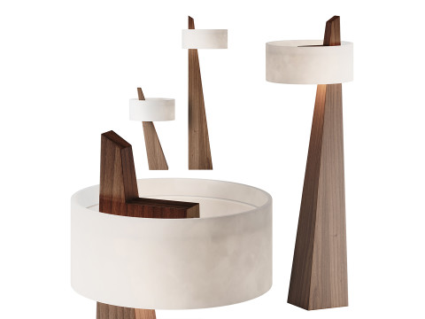 Lampu Lantai dan Meja Model 3D