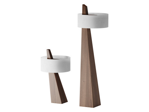 Lampu Lantai dan Meja Model 3D