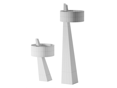 Lampu Lantai dan Meja Model 3D