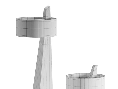 Lampu Lantai dan Meja Model 3D