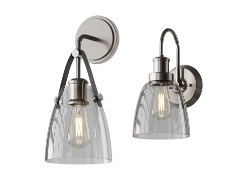 Glass and Leather And Versatile Bath Sconce 3D Model