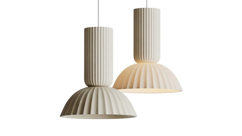 ジャンヌ フルーテッド白磁ドームペンダントライト 3Dモデル .c4d .max .obj .3ds .fbx .stl .blend 