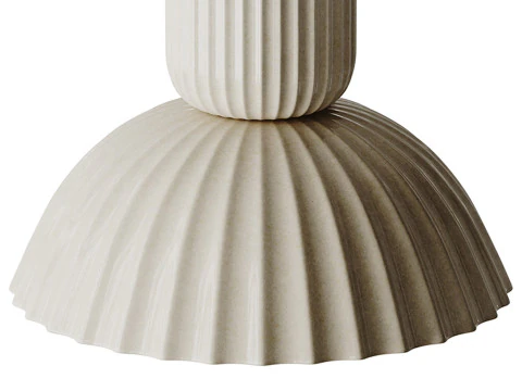 ジャンヌ フルーテッド白磁ドームペンダントライト 3Dモデル