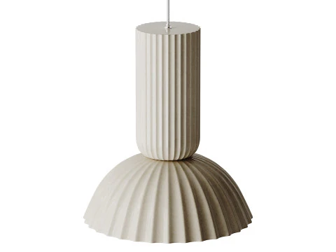 ジャンヌ フルーテッド白磁ドームペンダントライト 3Dモデル