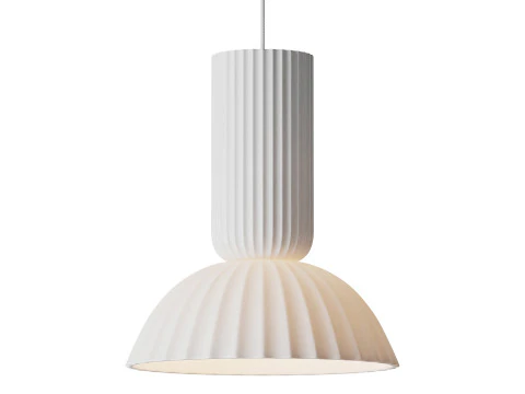 ジャンヌ フルーテッド白磁ドームペンダントライト 3Dモデル