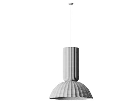 ジャンヌ フルーテッド白磁ドームペンダントライト 3Dモデル