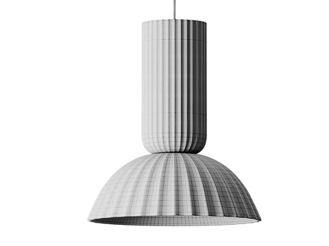 ジャンヌ フルーテッド白磁ドームペンダントライト 3Dモデル