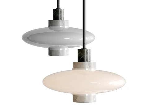 Candeeiro pendente em m&aacute;rmore contrastante Virgem Modelo 3D