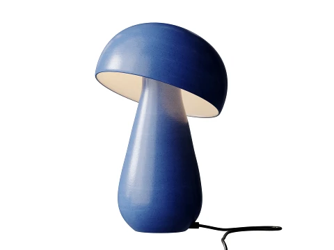 White Mushroom Table Lamp 3D Model
