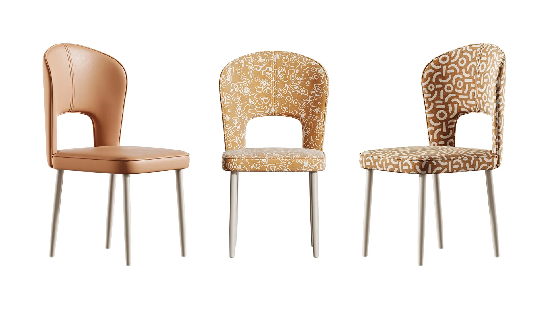 Armless Chair 3D Model .c4d .max .obj .3ds .fbx .stl .blend 