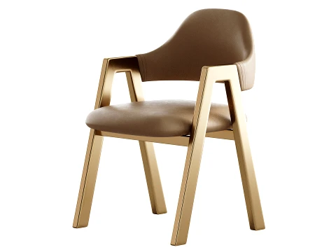 Art Deco Padded Arm Chair Olive Green 3D Model