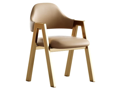 Art Deco Padded Arm Chair Olive Green 3D Model