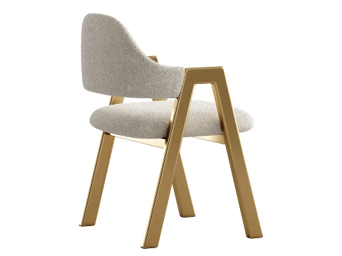 Art Deco Padded Arm Chair Olive Green 3D Model