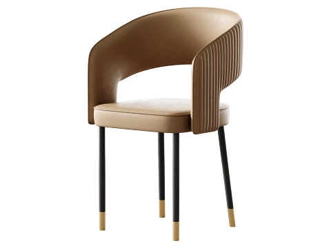 Cadeira casual com bra&ccedil;o traseiro ventilado e apoio de bra&ccedil;o estofado Modelo 3D