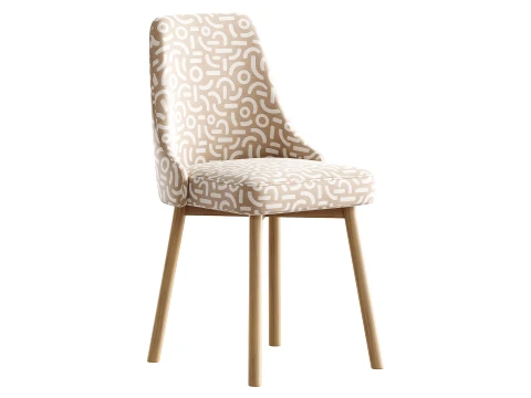 Contemporary Upholstered Dining Chair 3D Model