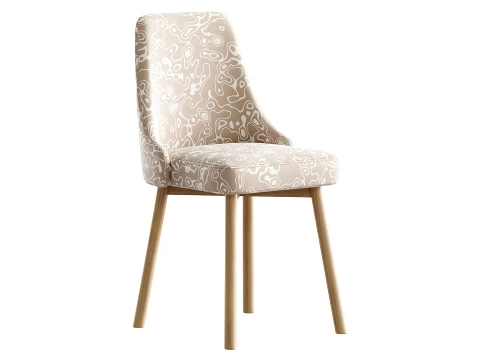Contemporary Upholstered Dining Chair 3D Model