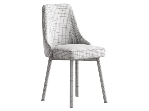 Contemporary Upholstered Dining Chair 3D Model