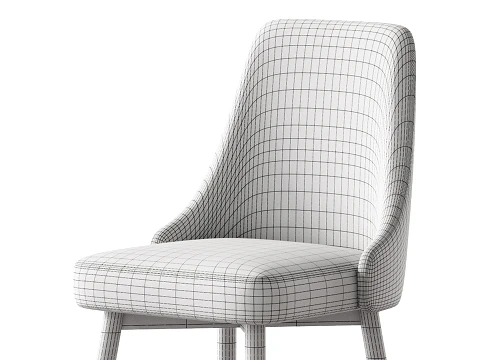 Contemporary Upholstered Dining Chair 3D Model