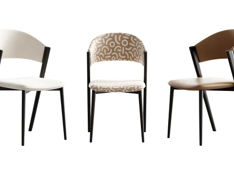 Silla contempor&aacute;nea sin brazos Modelo 3D