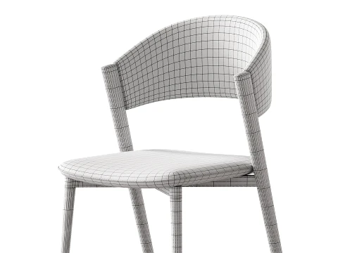 Contemporary Armless Chair 3D Model