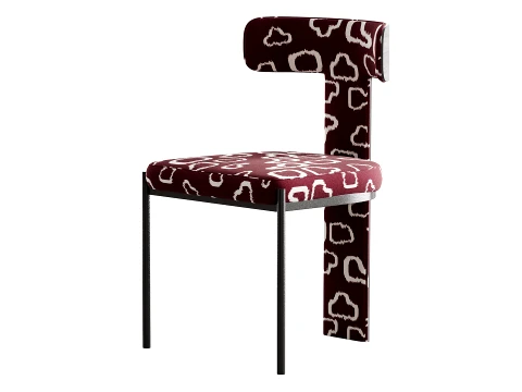 Contemporary Armless Chair with Padded Upholstery 3D Model