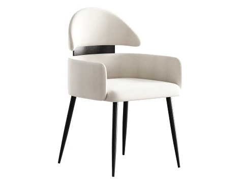 Contemporary Ink Steel Arm Chair 3D Model