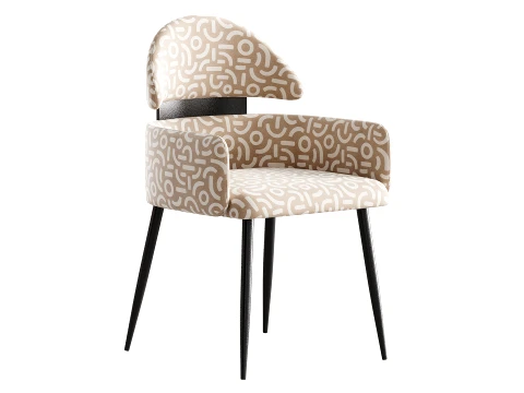 Contemporary Ink Steel Arm Chair 3D Model