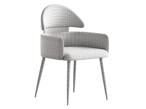 Contemporary Ink Steel Arm Chair 3D Model
