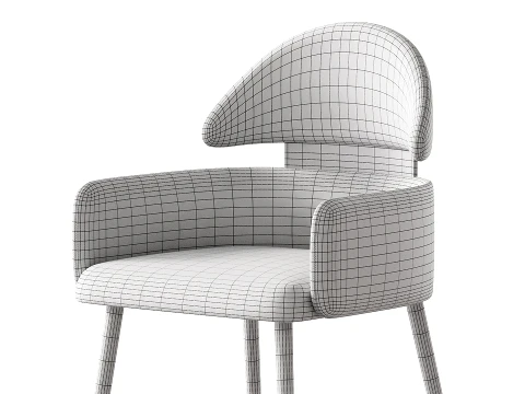 Contemporary Ink Steel Arm Chair 3D Model