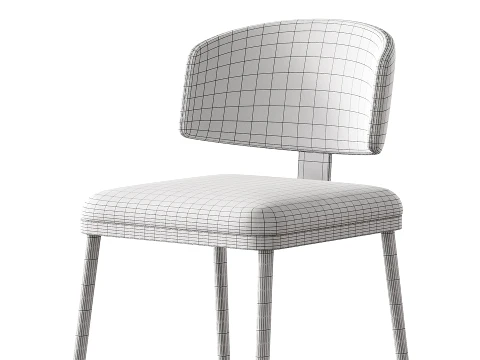 Contemporary Ink Steel Arm Chair 3D Model