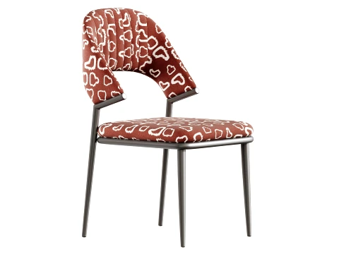 Contemporary Low Back Faux Leather Dining Chair 3D Model
