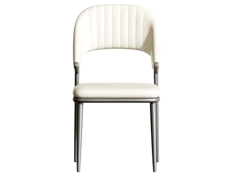 Contemporary Low Back Faux Leather Dining Chair 3D Model