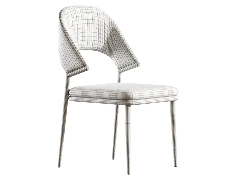 Contemporary Low Back Faux Leather Dining Chair 3D Model