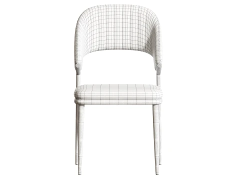 Contemporary Low Back Faux Leather Dining Chair 3D Model