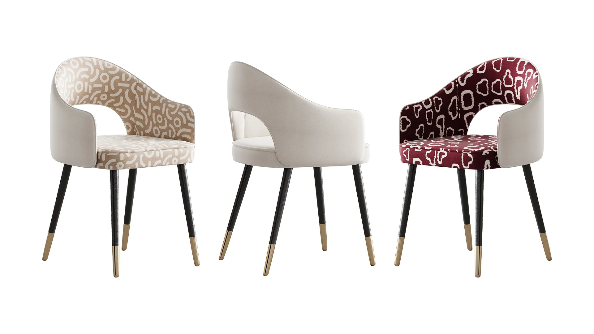 Contemporary Low Back Padded Armless Chair 3D Model .c4d .max .obj .3ds .fbx .stl .blend 