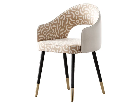 Contemporary Low Back Padded Armless Chair 3D Model