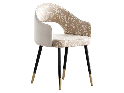Contemporary Low Back Padded Armless Chair 3D Model