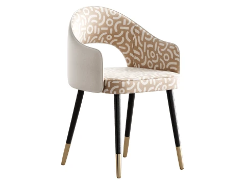 Contemporary Low Back Padded Armless Chair 3D Model
