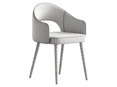 Contemporary Low Back Padded Armless Chair 3D Model