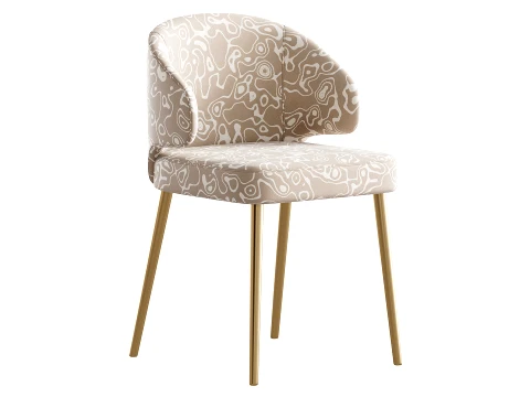 Contemporary Low Back Padded Armless Chair 3D Model