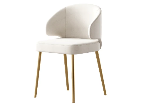 Contemporary Low Back Padded Armless Chair 3D Model