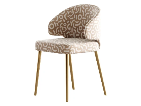 Contemporary Low Back Padded Armless Chair 3D Model
