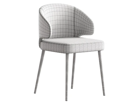 Contemporary Low Back Padded Armless Chair 3D Model