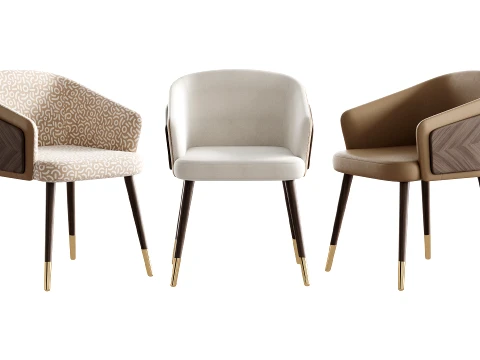 현대적인 스타일의 목조 식당 의자 Parsons Dining ArmChair 3D 모델