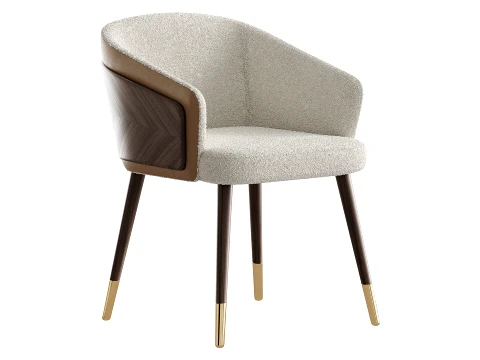 Contemporary Style Wooden Dining Chair Parsons Dining ArmChair 3D Model