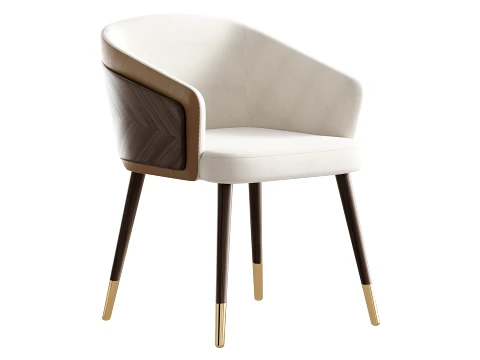 Contemporary Style Wooden Dining Chair Parsons Dining ArmChair 3D Model